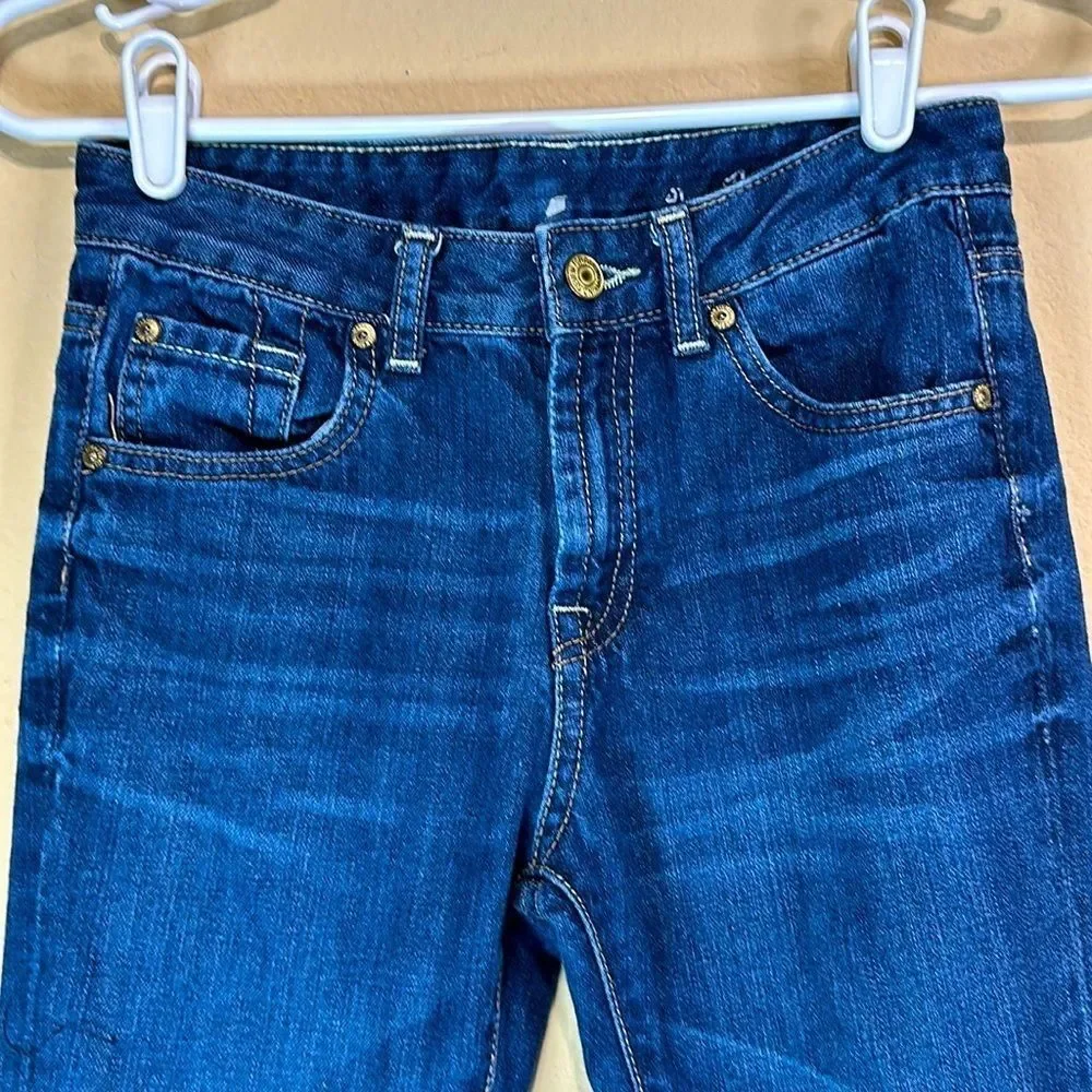 7 For All Mankind Slimmy Straight Leg Jeans Blue Size 12 Preppy Streetwear